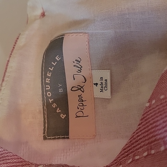 Pastourelle by Pippa & Julie red boho bohemian tassel pom pom modern top - Picture 10 of 10